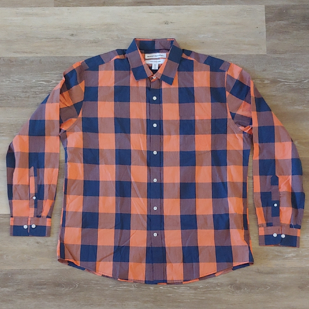 NWT Amazon Essentials Men's Regular Fit Long Sleeve Button Down Shirt Size XL